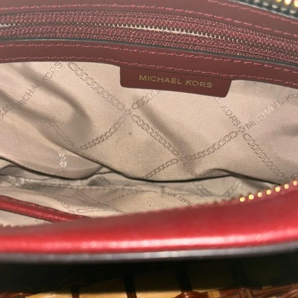 Michael Kors Dark Brown and Burgundy Crossbody Bag - Picture 2 of 5